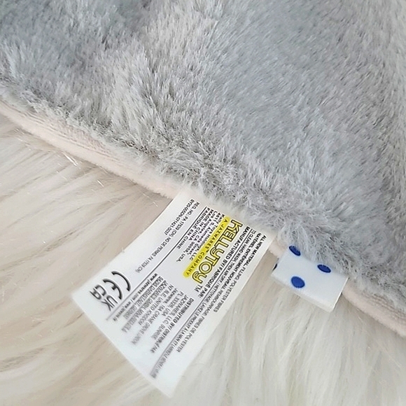 Kellytoy Baby Gray Dinosaur Security Blanket w Rattle Tags Lovey Baby Toy Plush - Picture 4 of 9